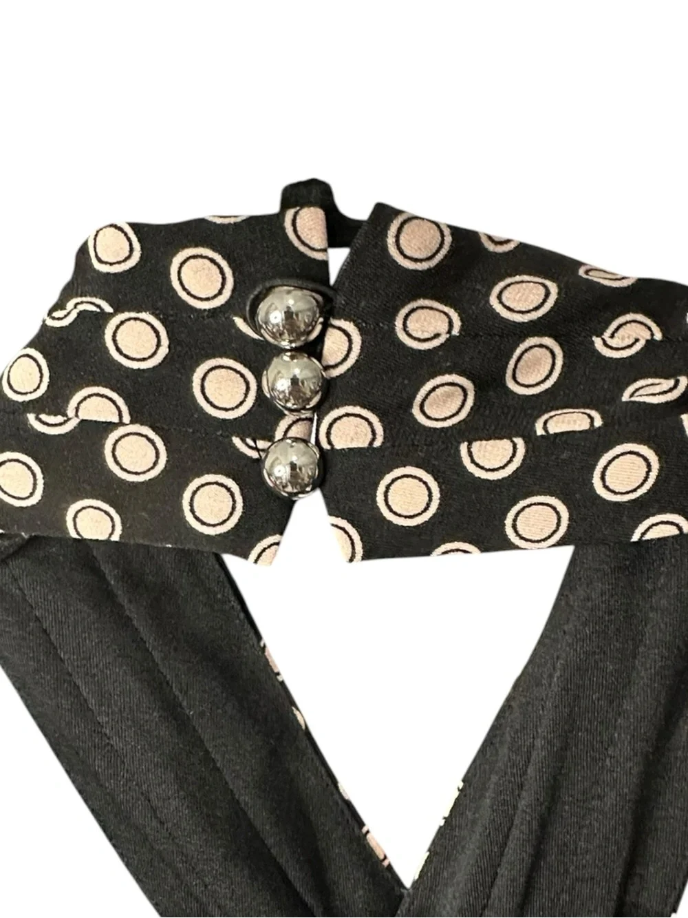 NWT Michael Kors Black and White Polka Dot Halter Midi Dress Size XL